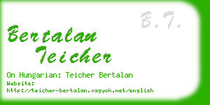 bertalan teicher business card